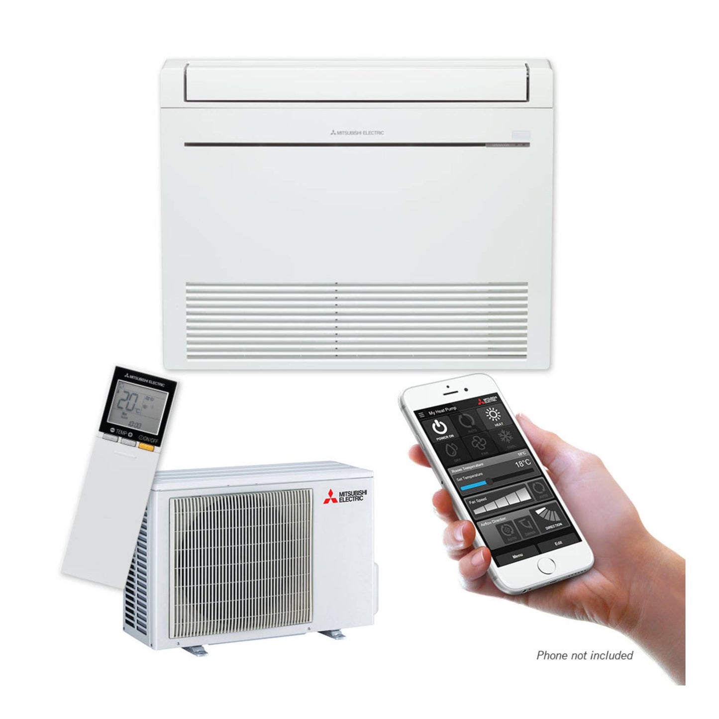 AVS Mitsubishi Electric Rapid Heat Floor Console Heat Pump